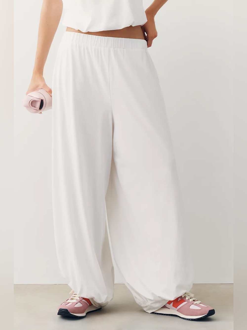 Anthropologie Daily Practice Twist Bubble Pants Ivory White NEW Size Small - Picture 2 of 6
